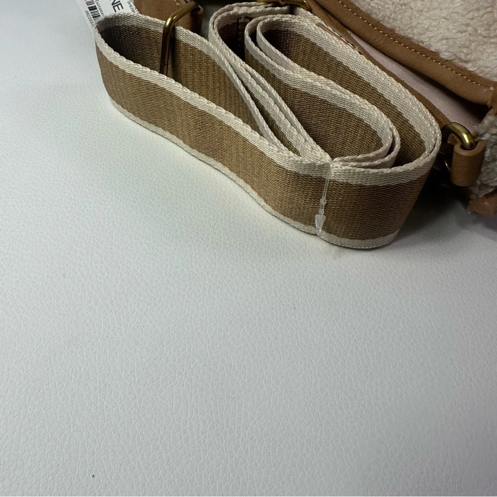 NEW Women’s Style & Co Sherpa Shoulder/Crossbody Bag Cream/Tan